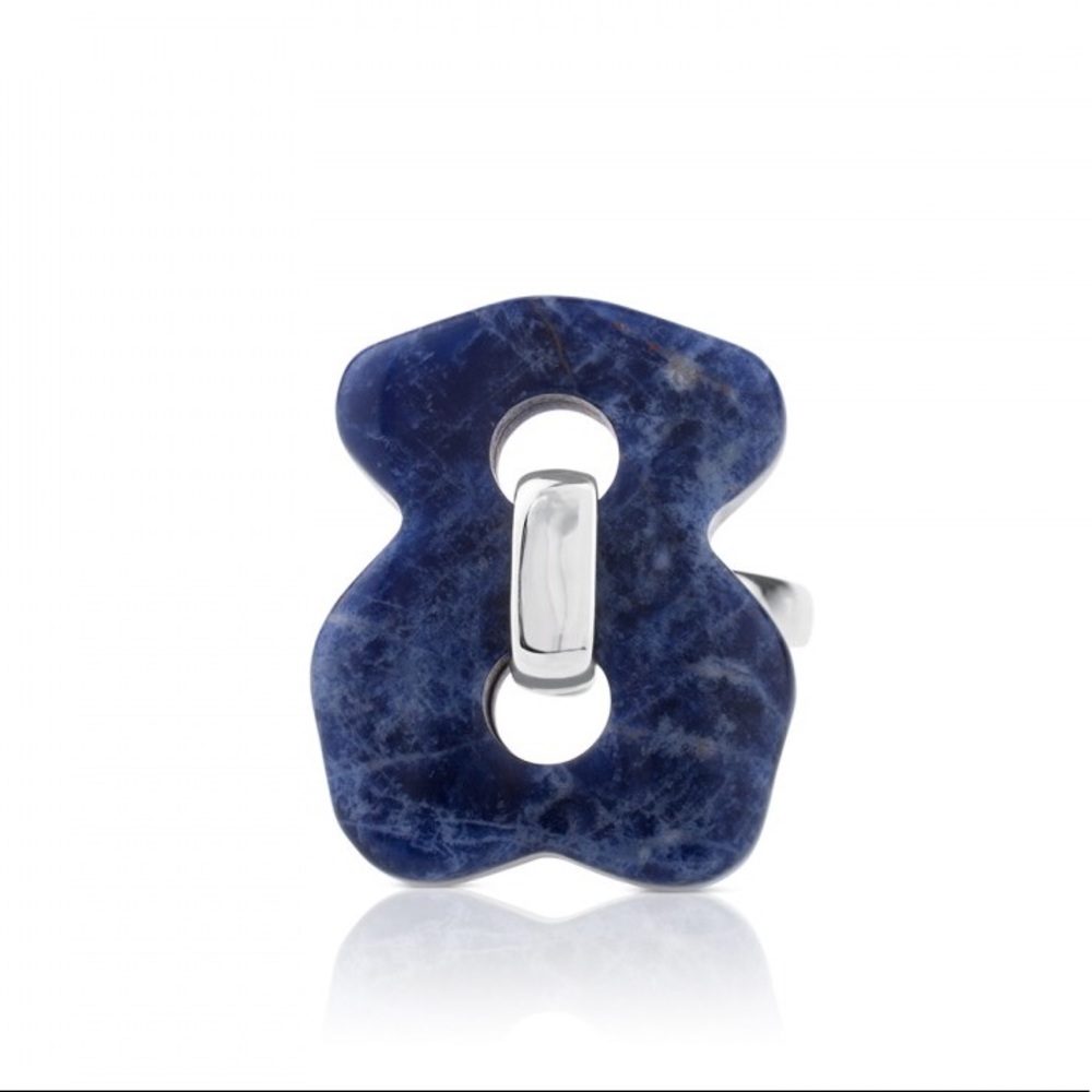 Authentic TOUS Silver Cruise Ring W/ Sodalite